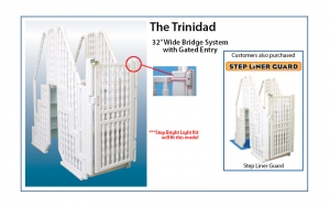self latching trinidad ladders entry gated bridge system pool