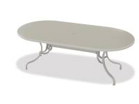 Dining Height Glass Table: W: 84” D: 42” H: 28.75” 83 lbs.